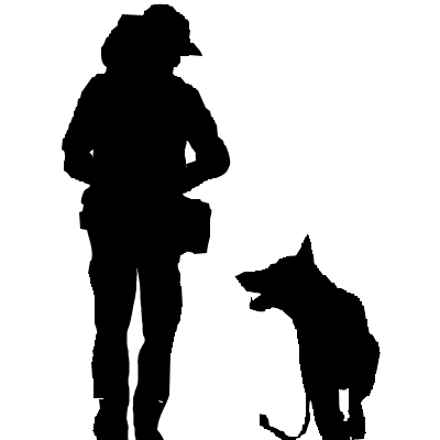 A female dog trainer silhouette
